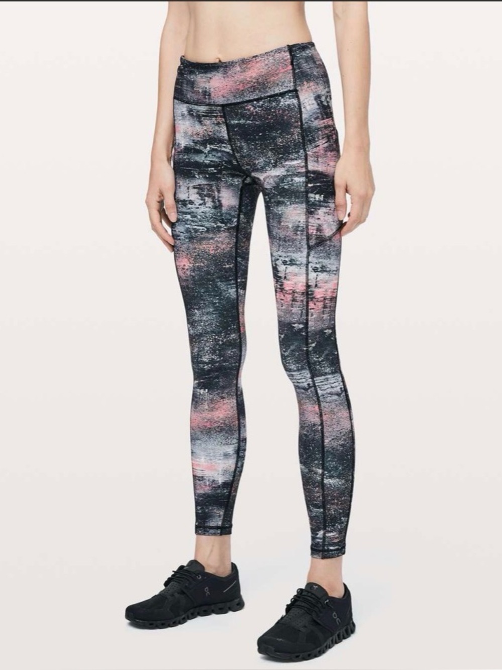 Lululemon speed up tight Azurite poppy coral multi legging 4 run gym activewear